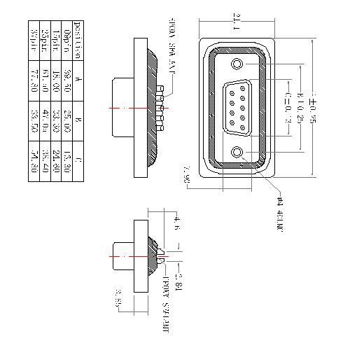 WDB01-FXXXXXXX 1 D-SUB FEMALE SOLDER WATERPROOF TYPE 