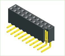 2.54 ملی میٹر فیمیل ہیڈر دوہری قطار زاویہ کی قسم